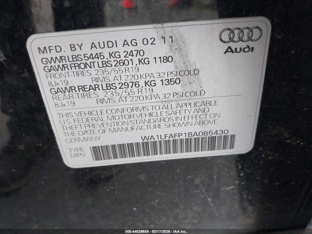 2011 AUDI Q5 WA1LFAFP1BA085430 Photo 8