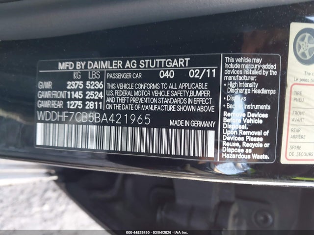 2011 MERCEDES-BENZ E 550 WDDHF7CB5BA421965 Photo 8