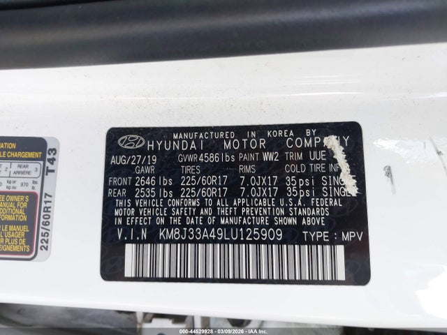 Hyundai Tucson Value 2020 KM8J33A49LU125909 Image 9