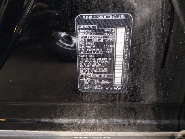 Продажа на аукционе авто 2019 Infiniti Qx50 Essential, vin: 3PCAJ5M34KF119287, номер лота: 44529932