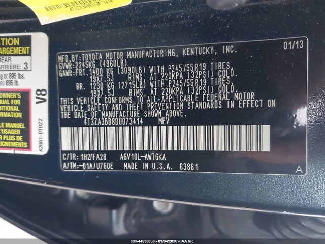 2013 TOYOTA VENZA 4T3ZA3BB8DU073414 Photo 8