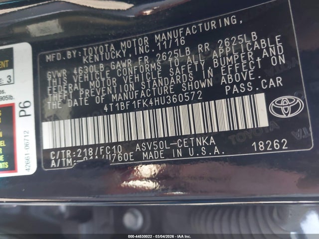 Toyota CAMRY LE 2017 4T1BF1FK4HU360572 Image 9
