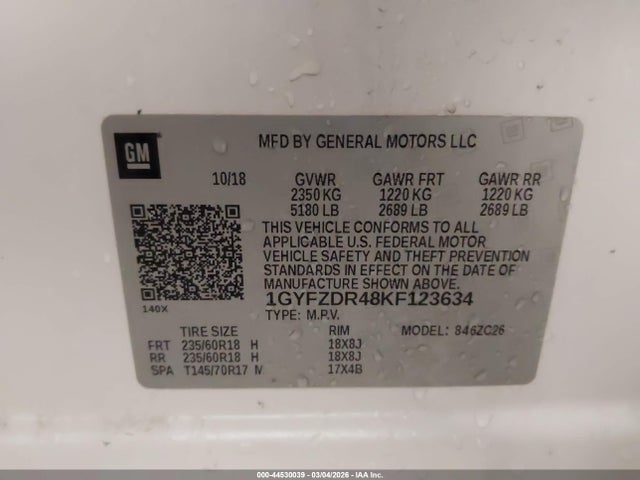 1GYFZDR48KF123634 Cadillac Xt4 Premium Luxury