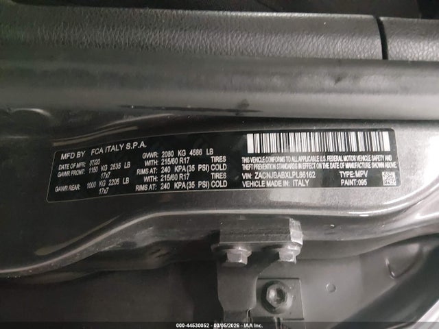 Aukcja sprzedaży 2020 Jeep Renegade Sport 4x4, vin: ZACNJBABXLPL86162, numer aukcji: 44530052