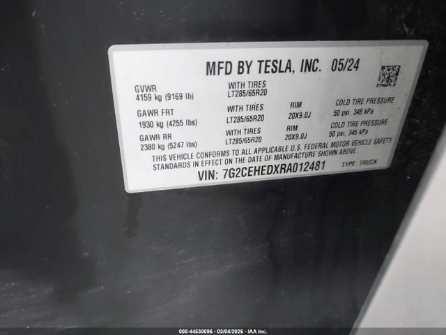2024 TESLA CYBERTRUCK 7G2CEHEDXRA012481 Photo 8