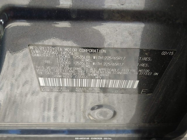 JTMWFREV3FJ036463 Toyota Rav4 Xle