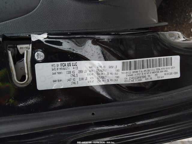 Продаж на аукціоні авто 2019 Dodge Grand Caravan Gt, vin: 2C4RDGEG8KR676005, номер лоту: 44530168