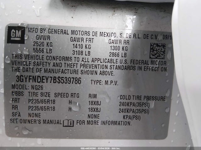 2011 CADILLAC SRX 3GYFNDEY7BS539786 Photo 8