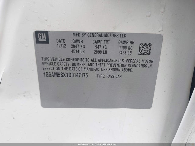 Aukcja sprzedaży 2013 Cadillac Ats Premium, vin: 1G6AM5SX1D0147176, numer aukcji: 44530271