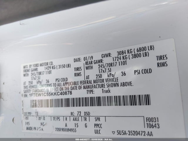 2019 FORD F-150 1FTEW1C55KKC40878 Photo 8