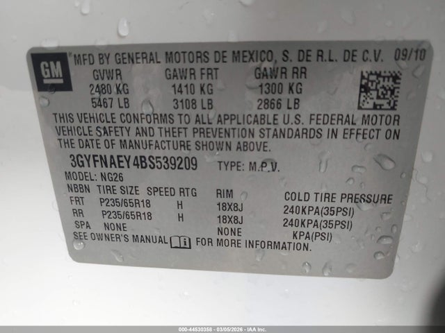 2011 CADILLAC SRX 3GYFNAEY4BS539209 Photo 8