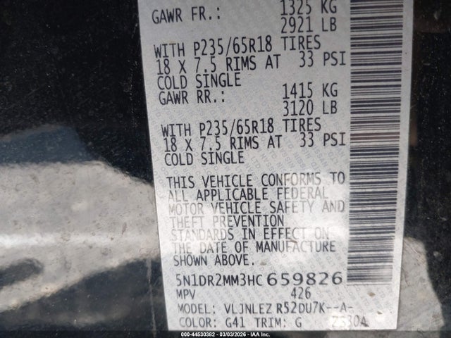 Nissan Pathfinder Sv 2017 5N1DR2MM3HC659826 Image 9