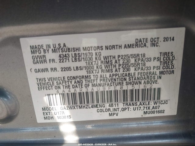 2015 MITSUBISHI OUTLANDER SPORT 4A4AR3AU9FE015162 Photo 8