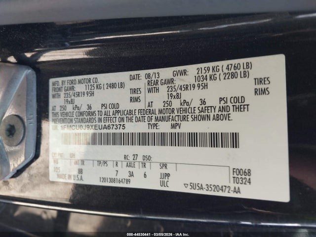Ford Escape Titanium 2014 1FMCU0J9XEUA67375 Image 9