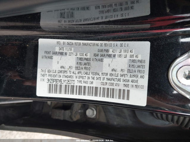 2020 MAZDA MAZDA3 3MZBPBEM6LM125370 Photo 8