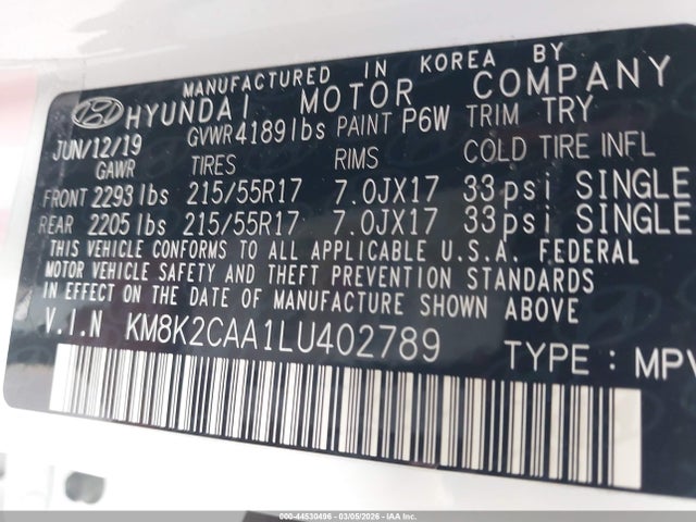 Hyundai Kona Sel 2020 KM8K2CAA1LU402789 Image 9