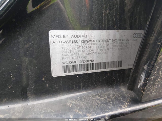 Продажа на аукционе авто 2013 Audi A4 2.0t Premium, vin: WAUDFAFL1DN038110, номер лота: 44530502