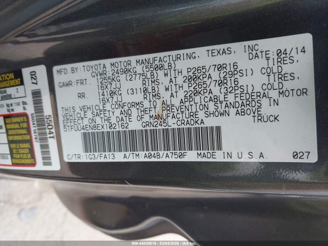 Toyota Tacoma Base V6 2014 5TFUU4EN8EX102162 Image 9