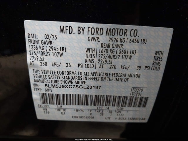 Lincoln Aviator Black Label 2025 5LM5J9XC7SGL20197 Image 9