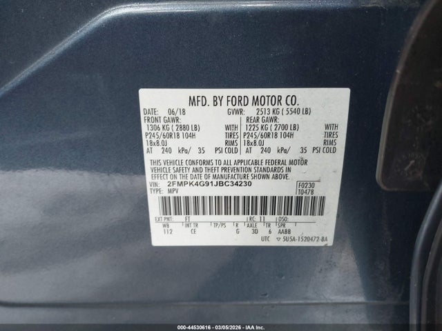 Ford EDGE SE 2018 2FMPK4G91JBC34230 Image 9