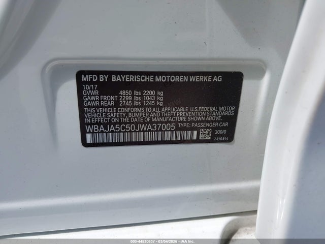2018 BMW 530I WBAJA5C50JWA37005 Photo 8
