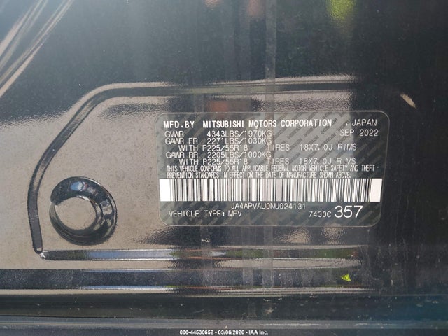 2022 MITSUBISHI OUTLANDER SPORT JA4APVAU0NU024131 Photo 8