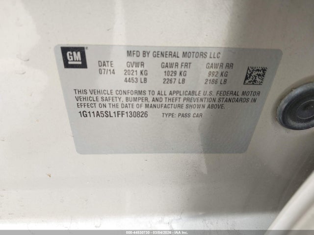 1G11A5SL1FF130826 Chevrolet Malibu 1fl