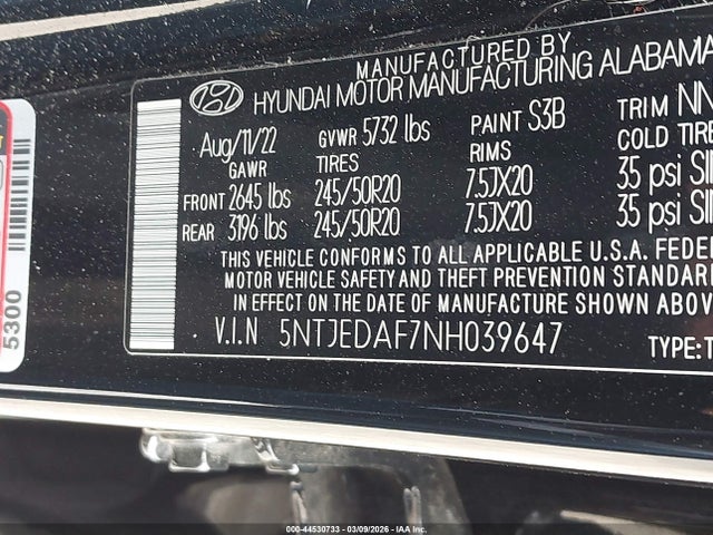 2022 HYUNDAI SANTA CRUZ 5NTJEDAF7NH039647 Photo 8