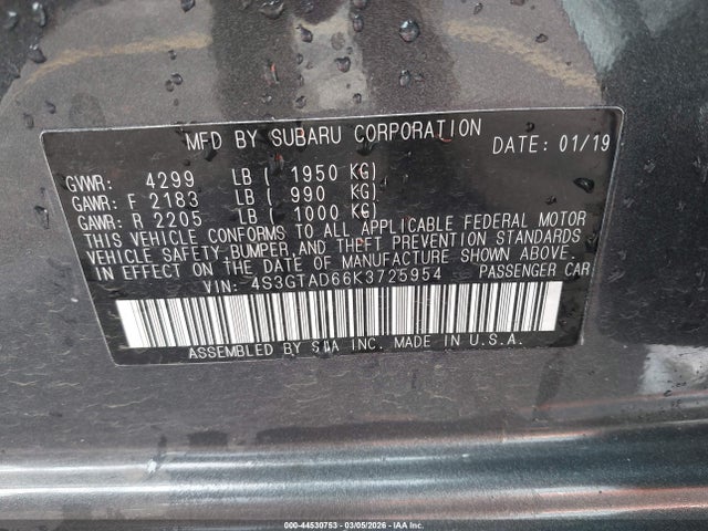 4S3GTAD66K3725954 Subaru Impreza 2.0i Premium