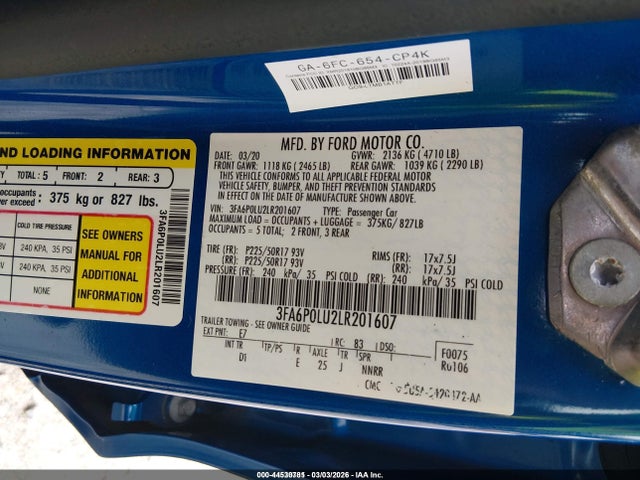 Ford Fusion Hybrid Se 2020 3FA6P0LU2LR201607 Image 9
