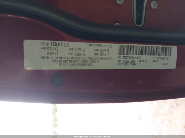 Продажа на аукционе авто 2016 Chrysler 300c, vin: 2C3CCAEG7GH219645, номер лота: 44530827