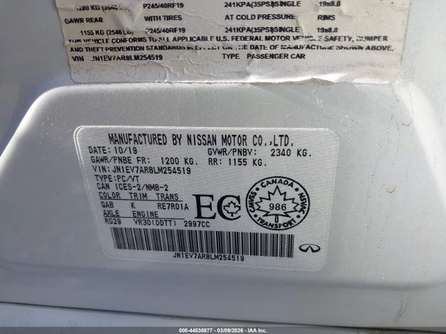 2020 INFINITI Q50 JN1EV7AR8LM254519 Photo 8