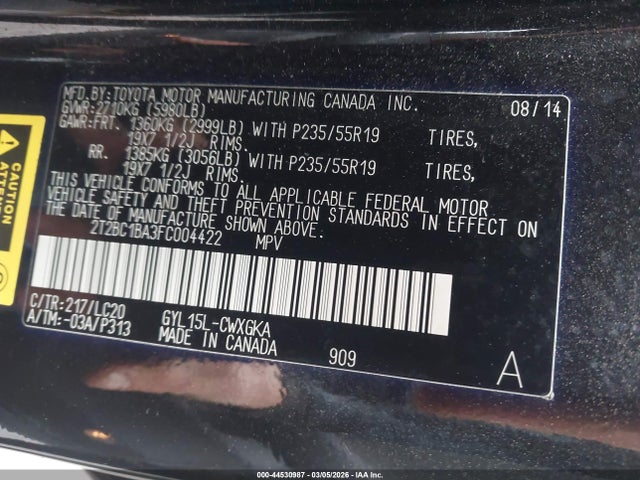 Продаж на аукціоні авто 2015 Lexus Rx 450h, vin: 2T2BC1BA3FC004422, номер лоту: 44530987