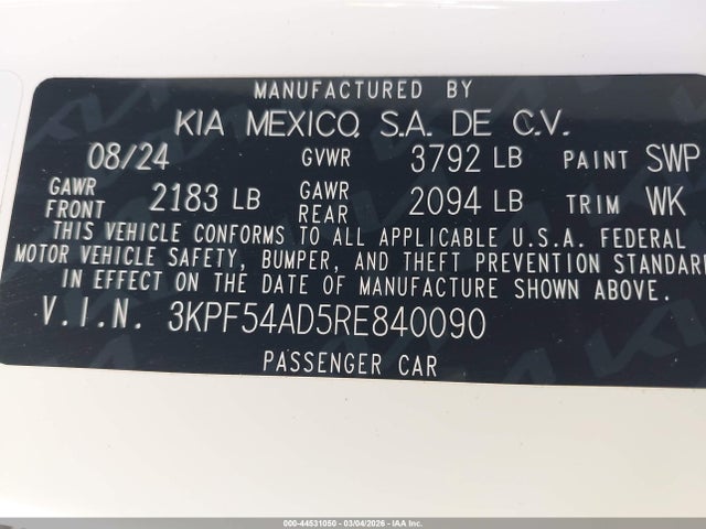 KIA Forte Gt-line 2024 3KPF54AD5RE840090 Image 9