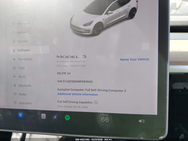 Aukcja sprzedaży 2021 Tesla Model 3 Long Range Dual Motor All-wheel Drive, vin: 5YJ3E1EB6MF054540, numer aukcji: 44531093