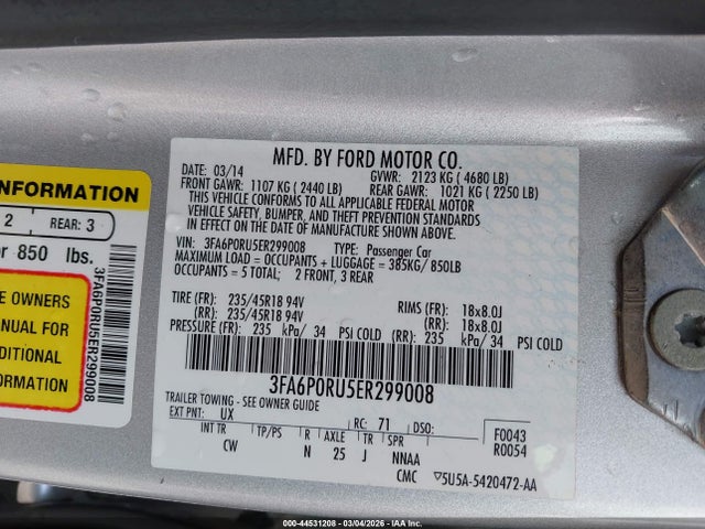 Ford Fusion Hybrid Titanium 2014 3FA6P0RU5ER299008 Image 9