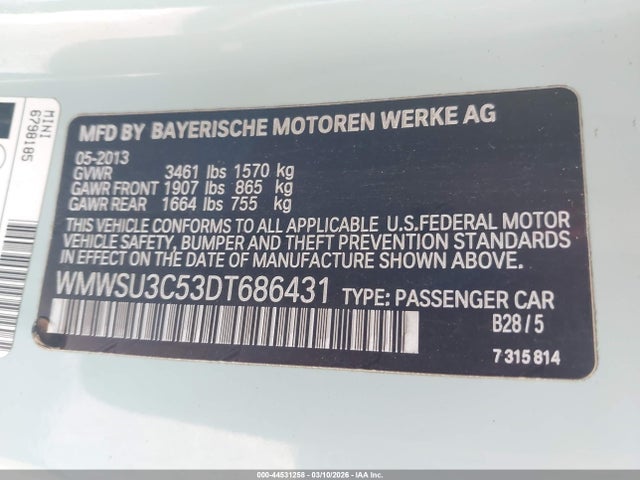 2013 MINI HARDTOP WMWSU3C53DT686431 Photo 8