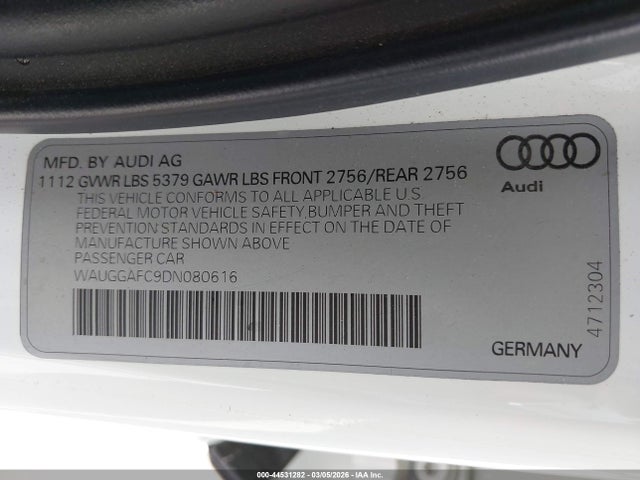 Продажа на аукционе авто 2013 Audi A6 3.0t Premium, vin: WAUGGAFC9DN080616, номер лота: 44531282