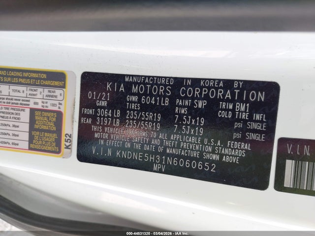 2022 KIA CARNIVAL MPV KNDNE5H31N6060652 Photo 8