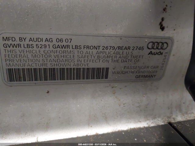 2008 AUDI A6 WAUDH74FX8N010449 Photo 8