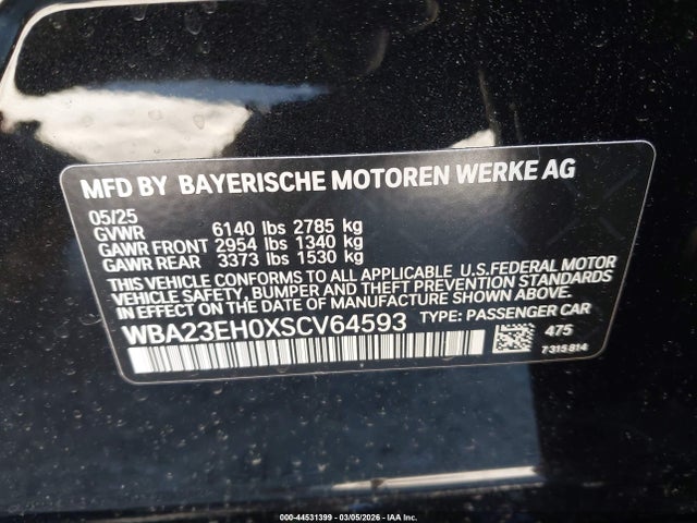 BMW 740I 2025 WBA23EH0XSCV64593 Image 9
