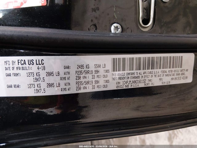 2019 JEEP CHEROKEE 1C4PJMJX0KD161152 Photo 8