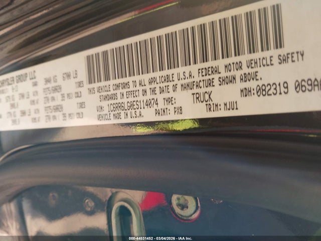 Продаж на аукціоні авто 2014 Ram 1500 Big Horn, vin: 1C6RR6LG0ES114074, номер лоту: 44531452