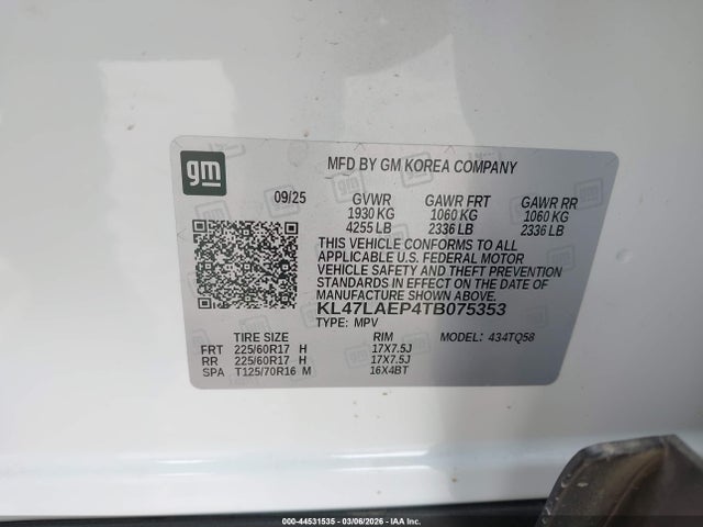 Aukcja sprzedaży 2026 Buick Envista Preferred Fwd, vin: KL47LAEP4TB075353, numer aukcji: 44531535