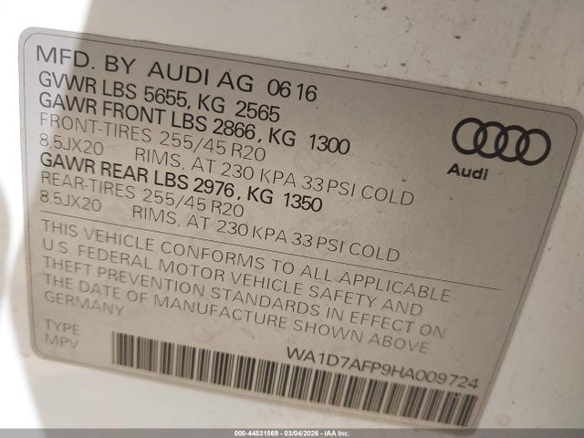 2017 AUDI Q5 WA1D7AFP9HA009724 Photo 8
