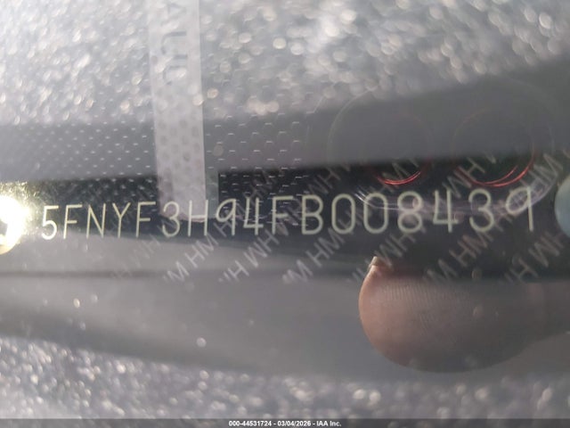 2015 Honda Pilot Touring მანქანა იყიდება აუქციონზე, vin: 5FNYF3H94FB008439, აუქციონის ნომერი: 44531724