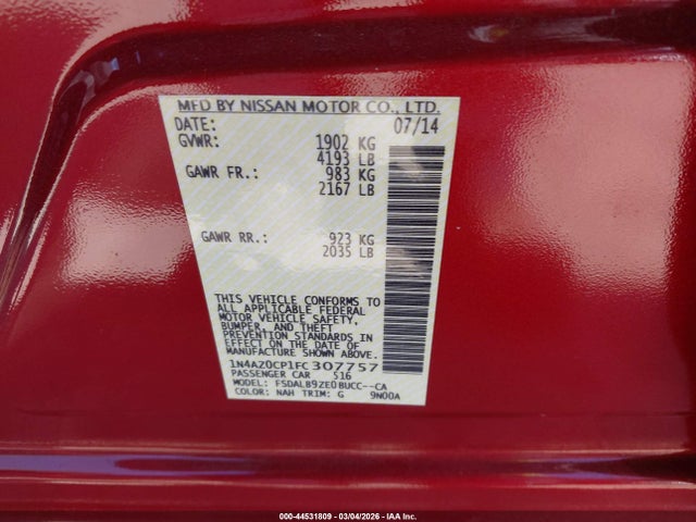 Nissan LEAF S 2015 1N4AZ0CP1FC307757 Image 9