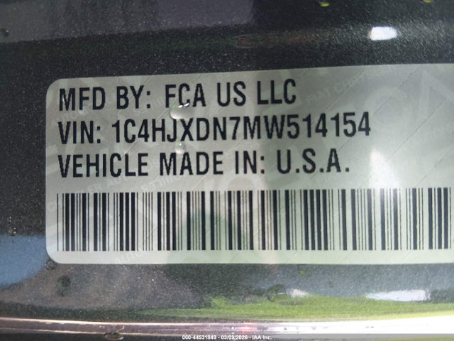 2021 JEEP WRANGLER UNLIMITED 1C4HJXDN7MW514154 Photo 8