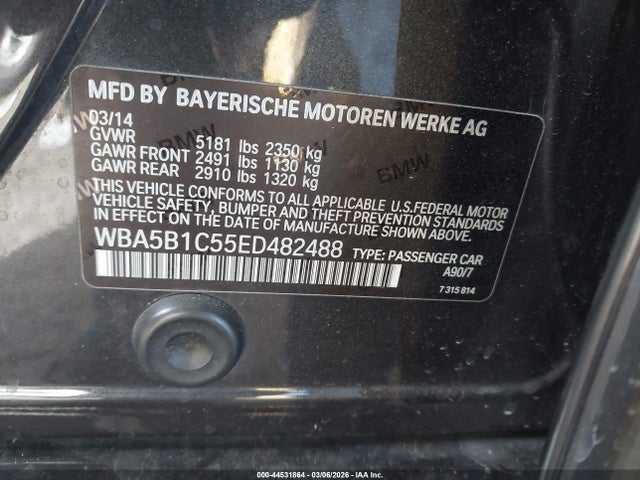 2014 BMW 535I WBA5B1C55ED482488 Photo 8