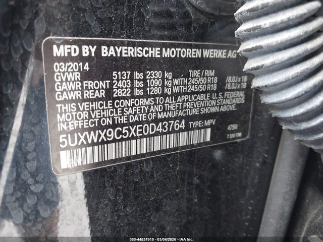 2014 BMW X3 5UXWX9C5XE0D43764 Photo 8